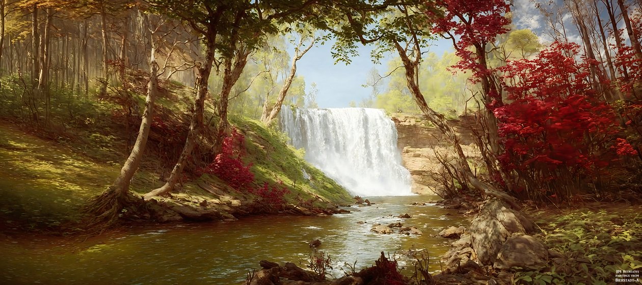 JJM ricrea Bierstadt-A: Cascate di Minnehaha da Josef Johann Michel