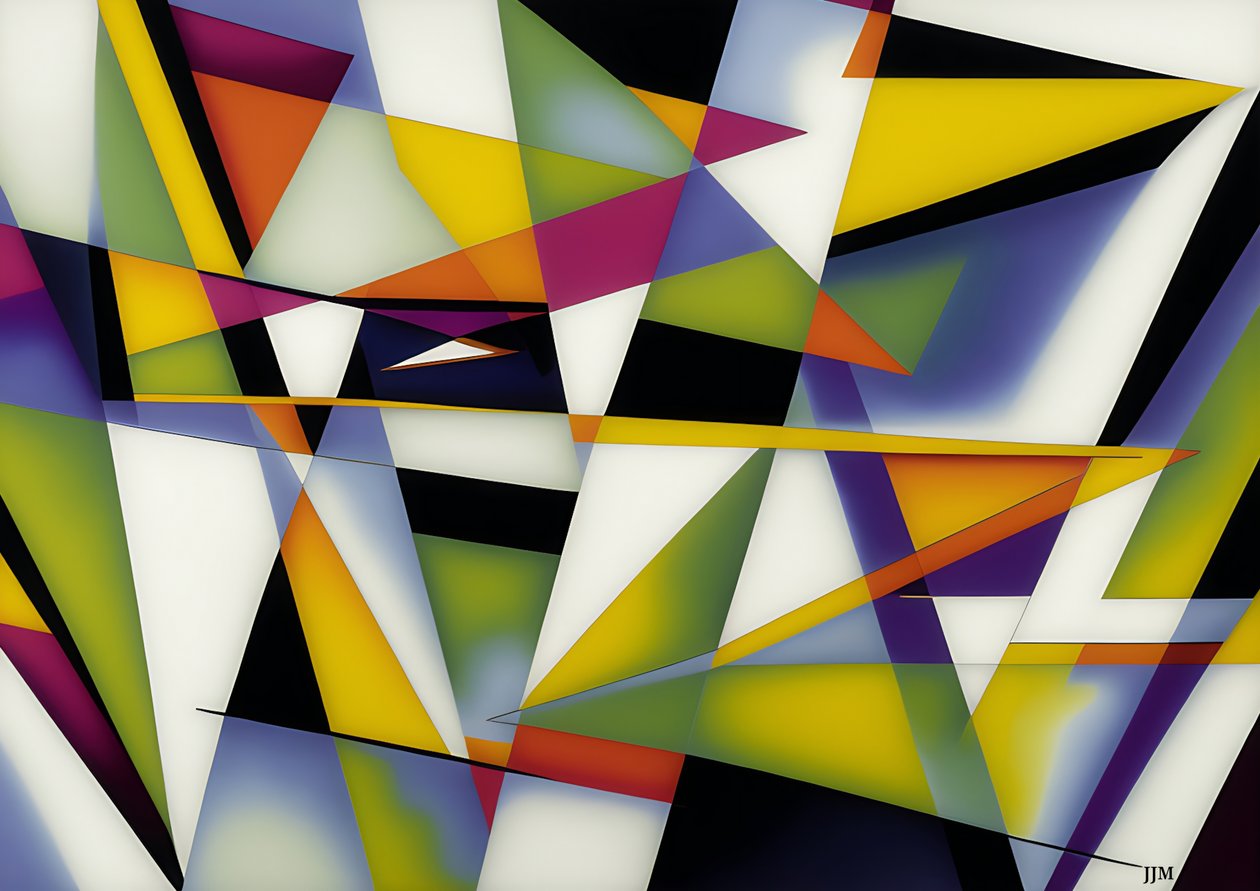 astratto: su triangoli bianchi 1 da Josef Johann Michel