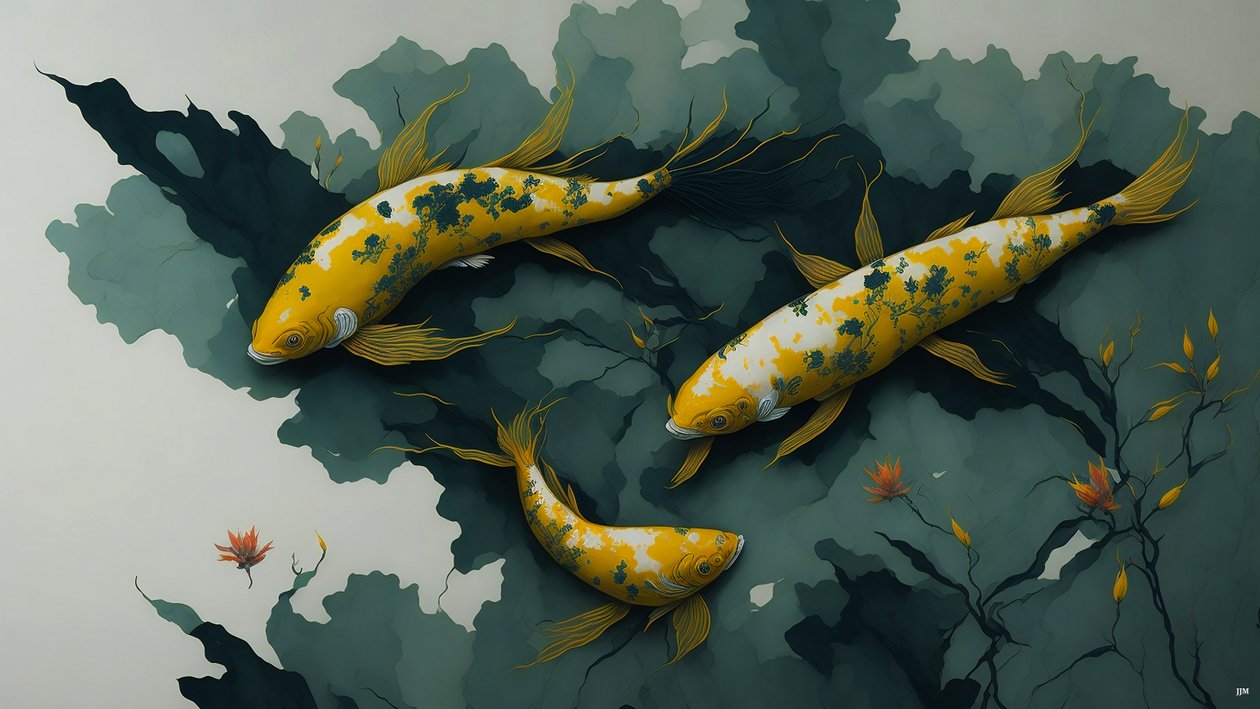 Carpa Koi dorata da Josef Johann Michel