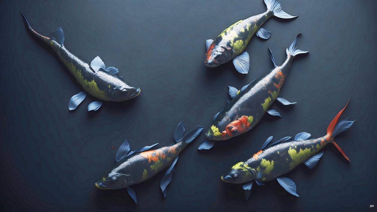 Carpa Koi arcobaleno da Josef Johann Michel