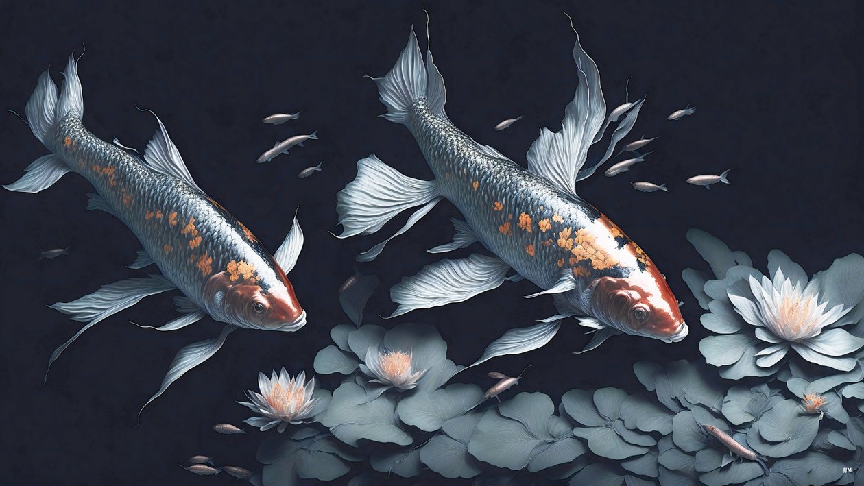 Carpa Koi rossa da Josef Johann Michel