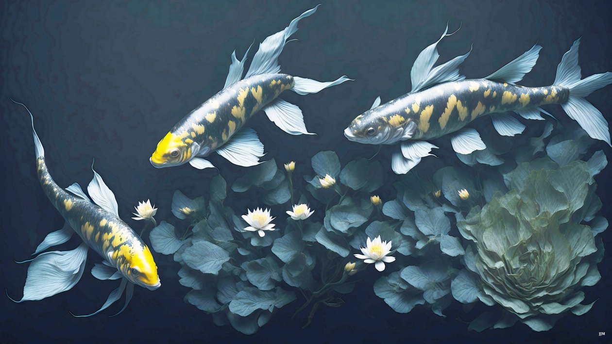 Carpa Koi gialla da Josef Johann Michel