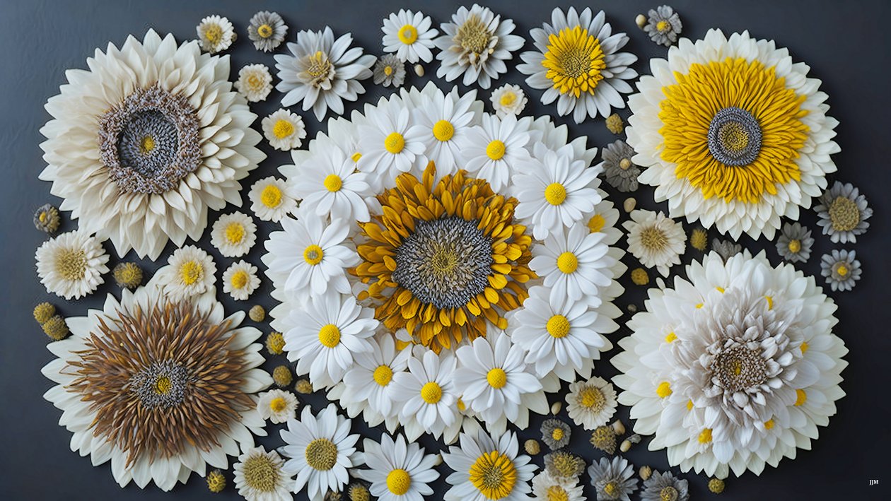 mandala: elementi di camomilla-matricaria_02 da Josef Johann Michel
