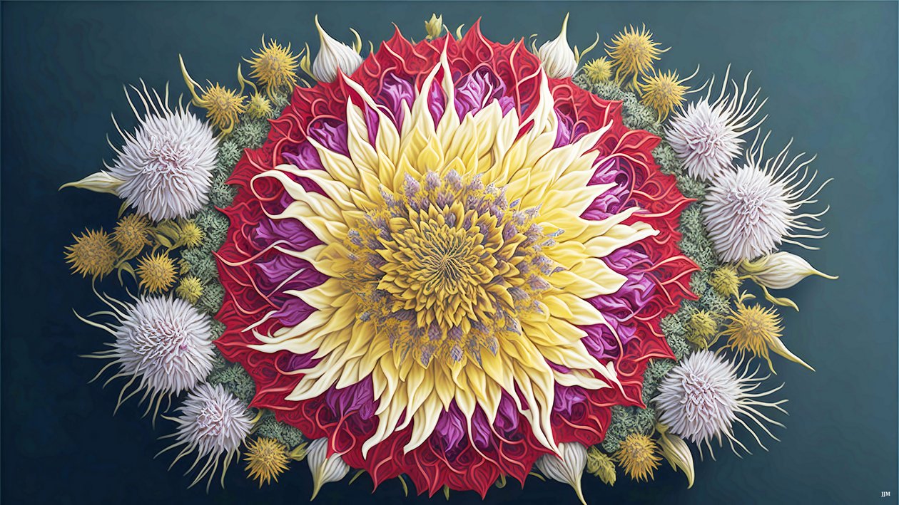 mandala: elementi di cardo con fiore_01 da Josef Johann Michel