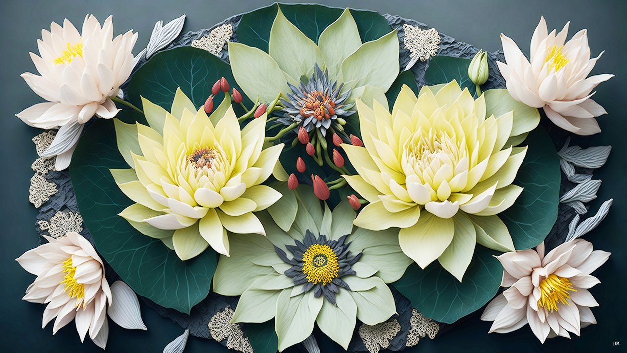 mandala: elementi di ninfee_02 da Josef Johann Michel
