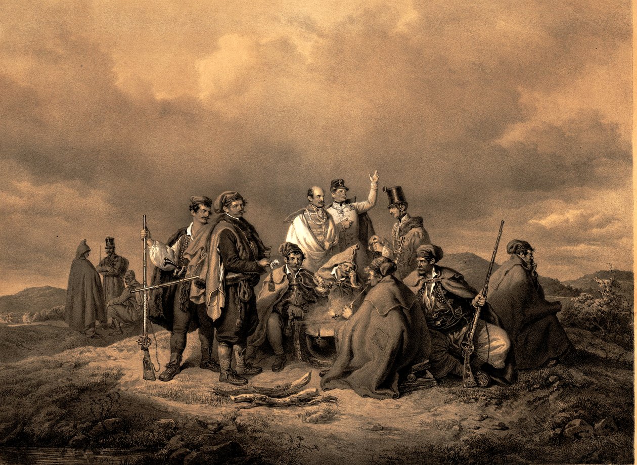 Litografia Bivouc Kriehuber da Josef Kriehuber