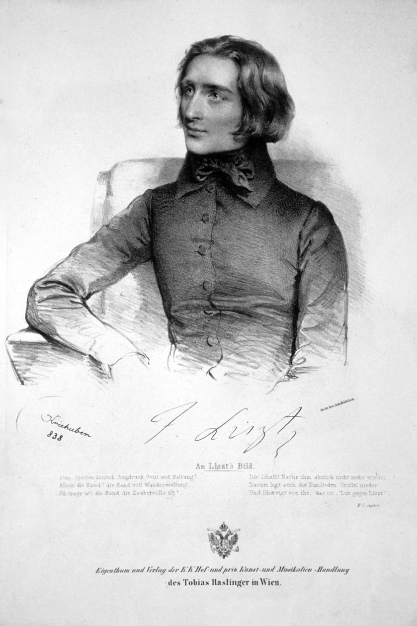 Franz Liszt Lito 1838 da Josef Kriehuber