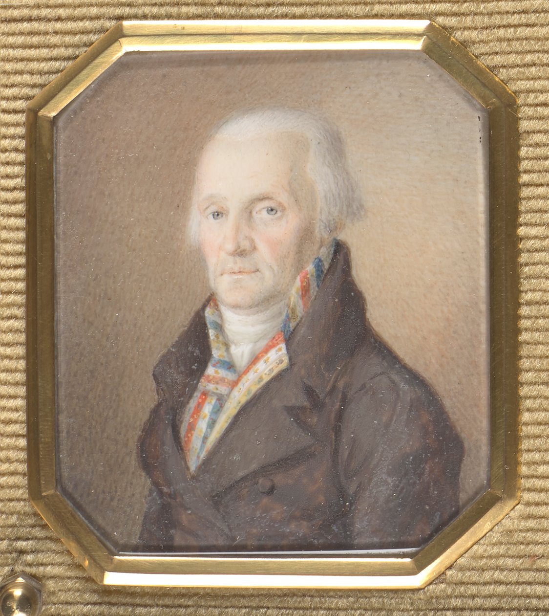 Signore anziano con gilet blu-bianco-rosso da Josef Lanzedelli d. Ä.