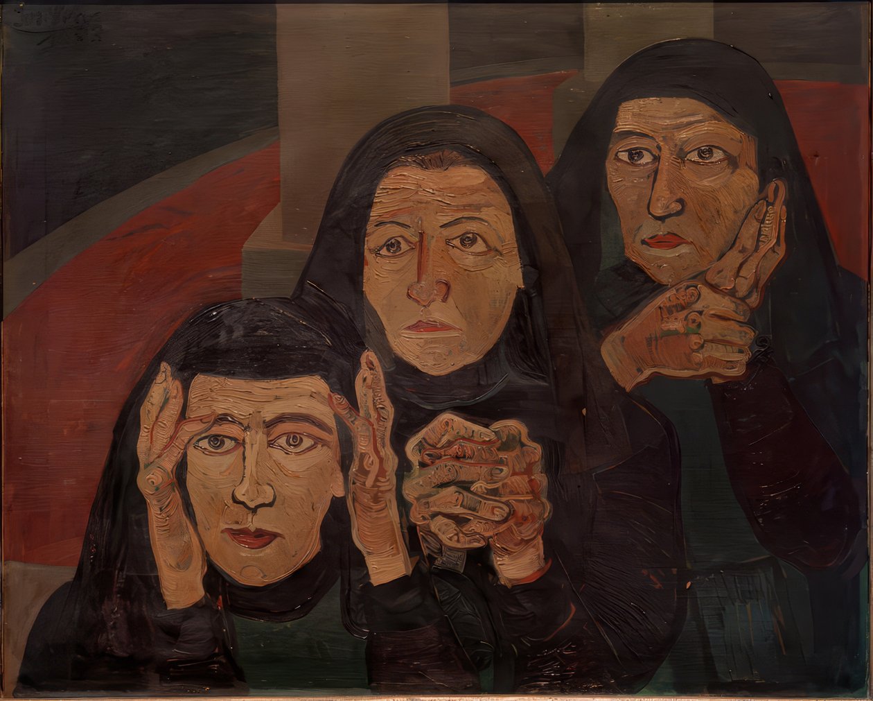 Tre donne in lutto (Lamenting women) da Josef Scharl