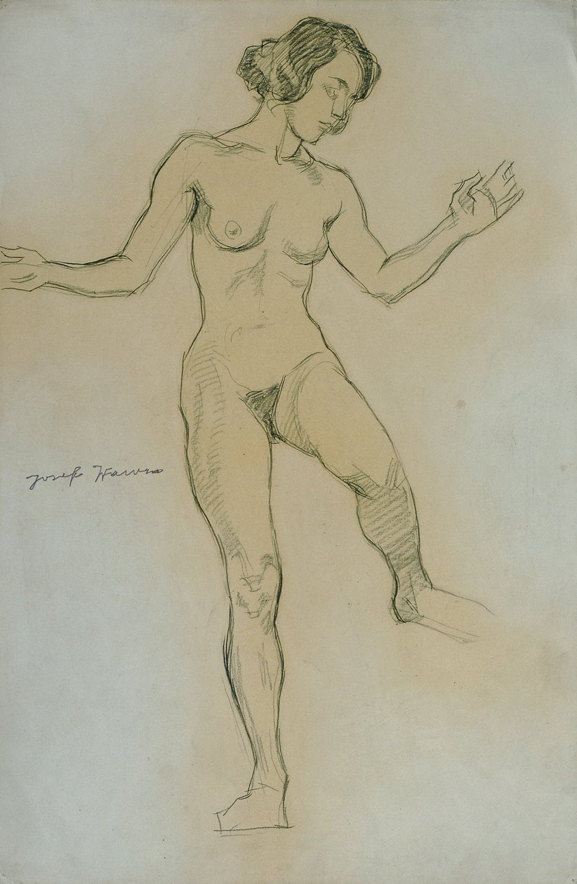 Studio di nudo in posa di danza da Josef Wawra