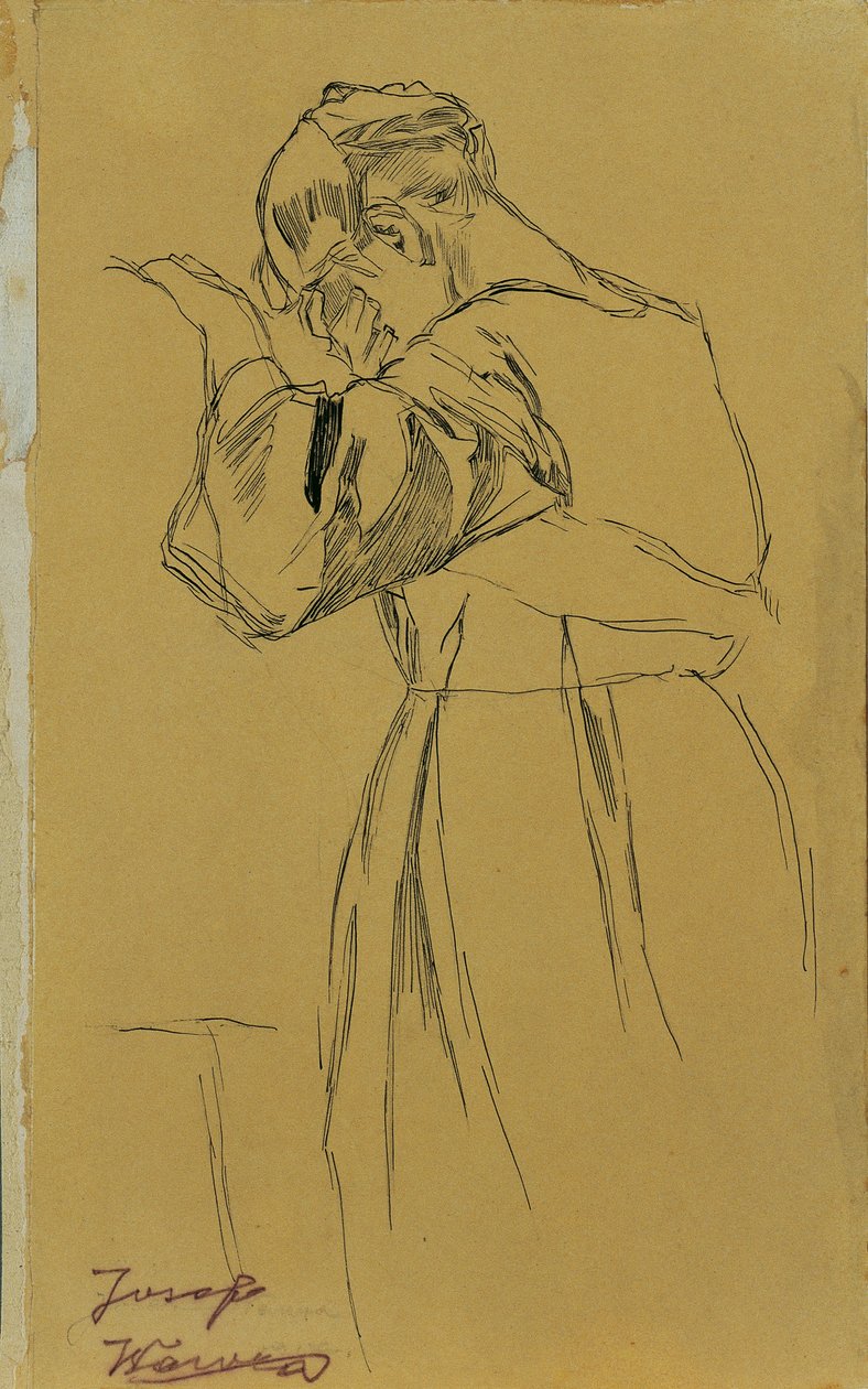 Figura femminile inginocchiata da Josef Wawra