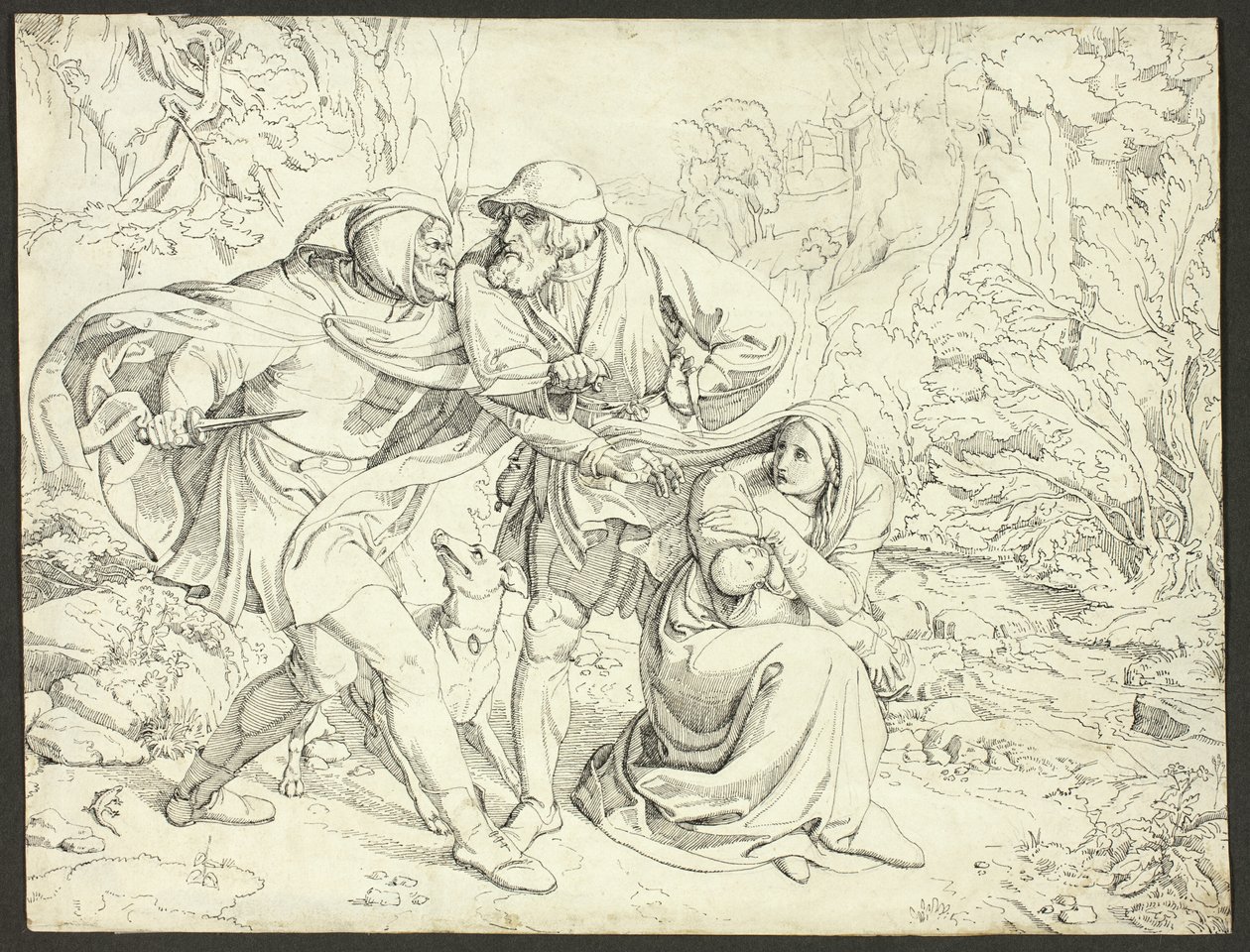 Gli assassini di Genoveva si impietosiscono da Josef von Führich