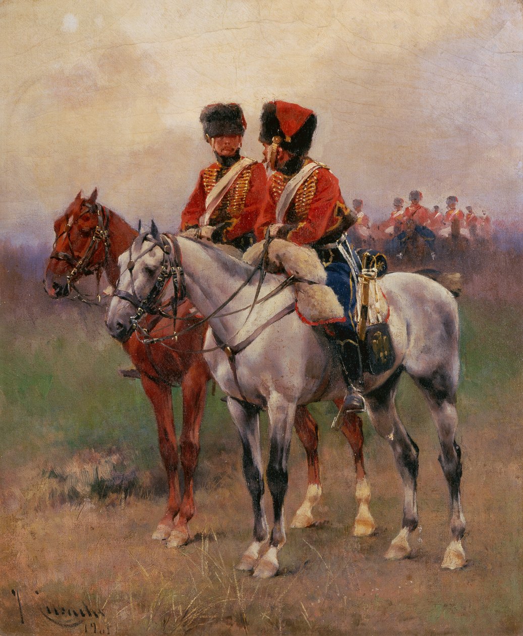 Soldati a cavallo da Josep Cusachs y Cusachs