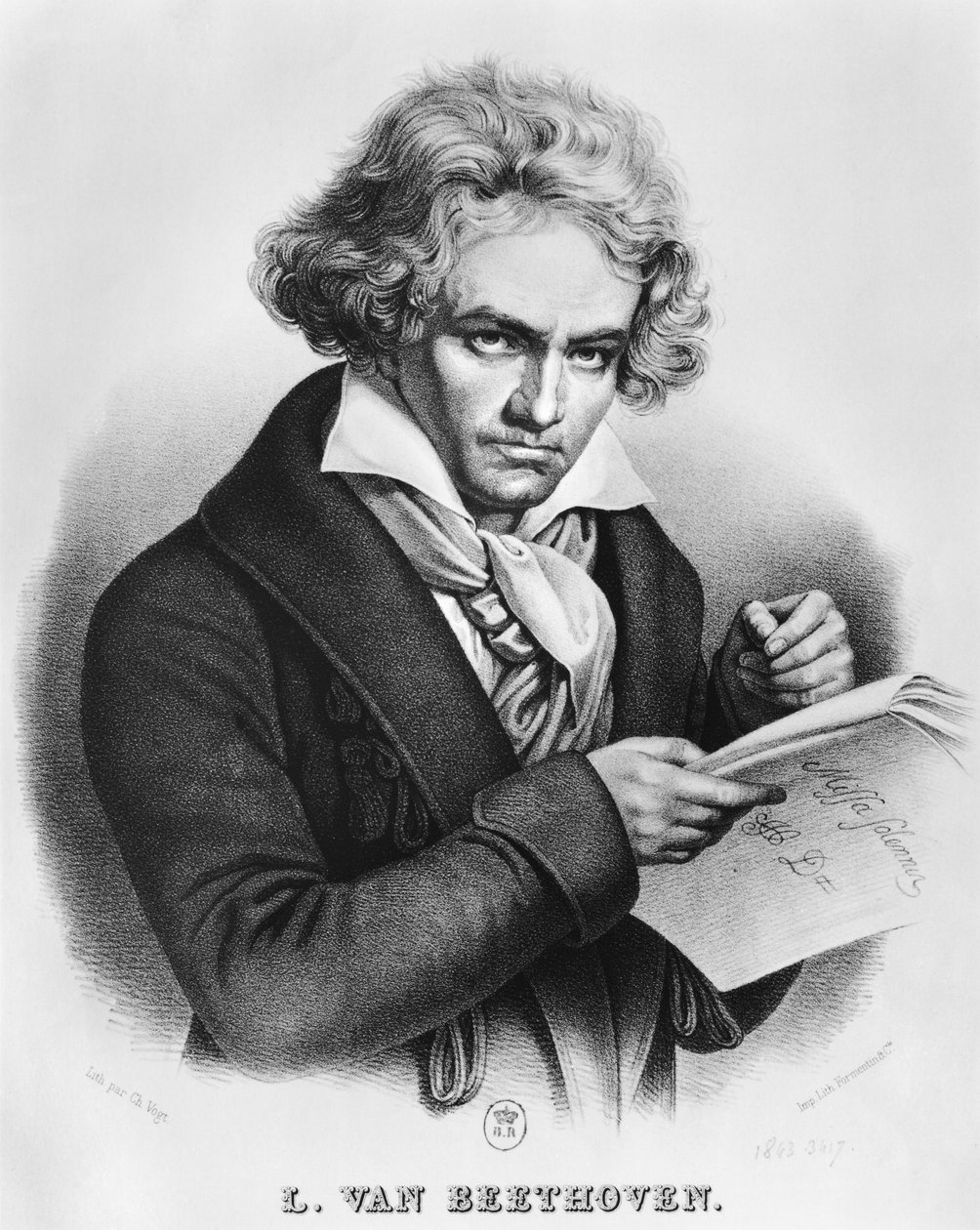 Ludwig van Beethoven che compone la sua 