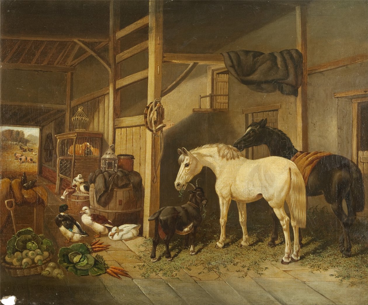 Interno di una stalla da Joseph Clark