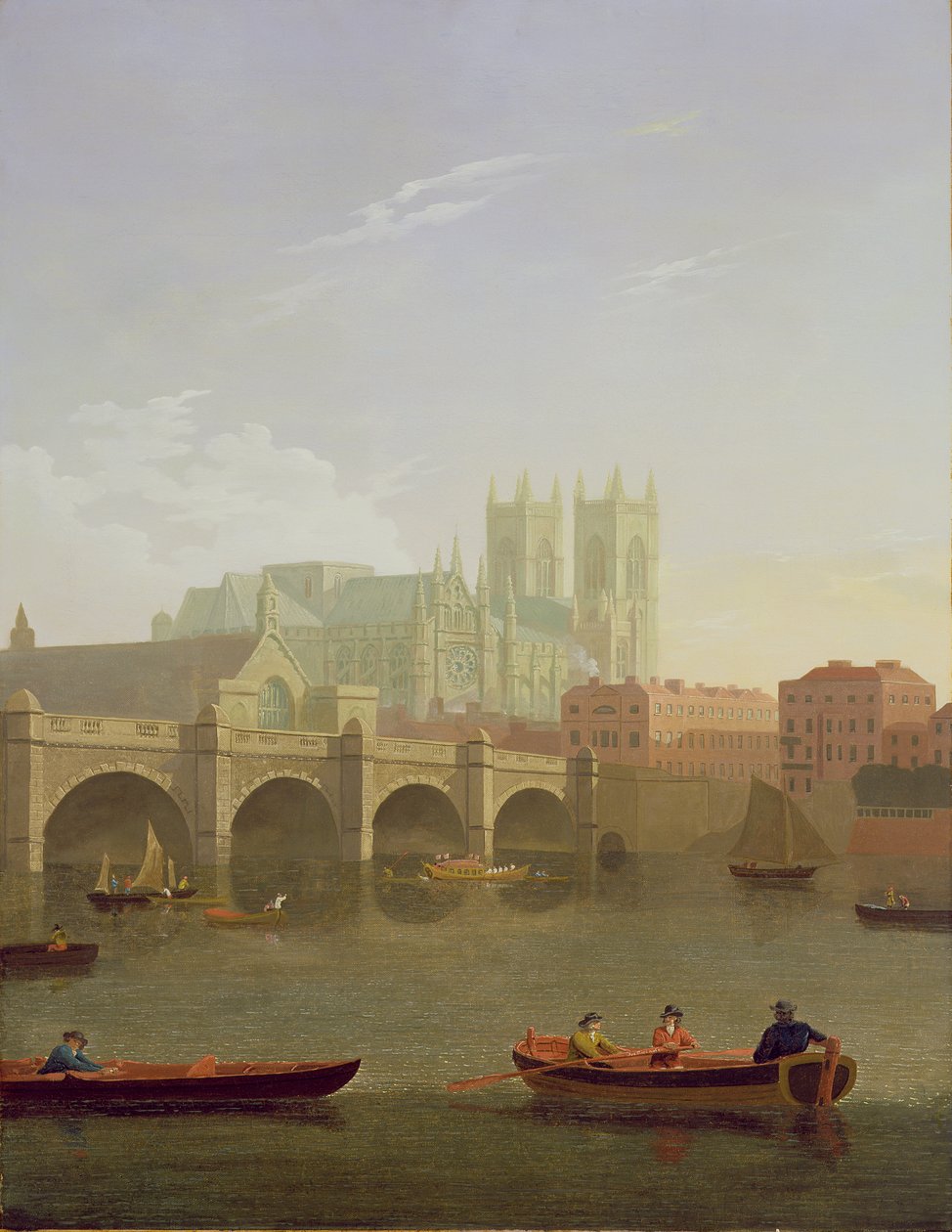 Abbazia di Westminster e Ponte di Westminster visti da sud, 1794 da Joseph Farington