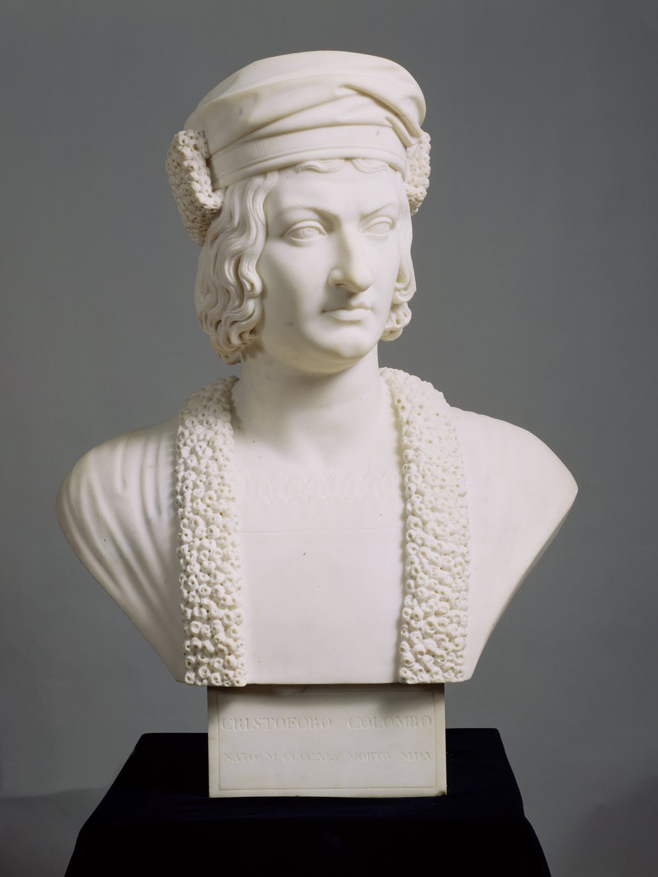 Cristoforo Colombo (1446-1506) c.1836-45 (marmo) da Joseph Gott