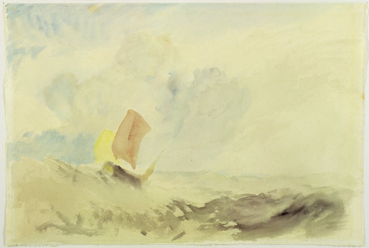 Un pezzo di mare - Mare agitato con una barca da pesca, 1820-30 da Joseph Mallord William Turner