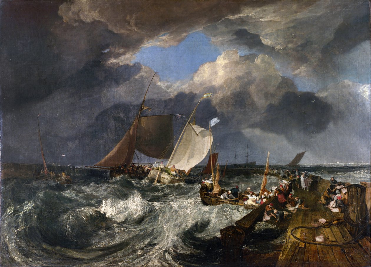 Molo di Calais: Arrivo di un pacchetto inglese, 1803 da Joseph Mallord William Turner