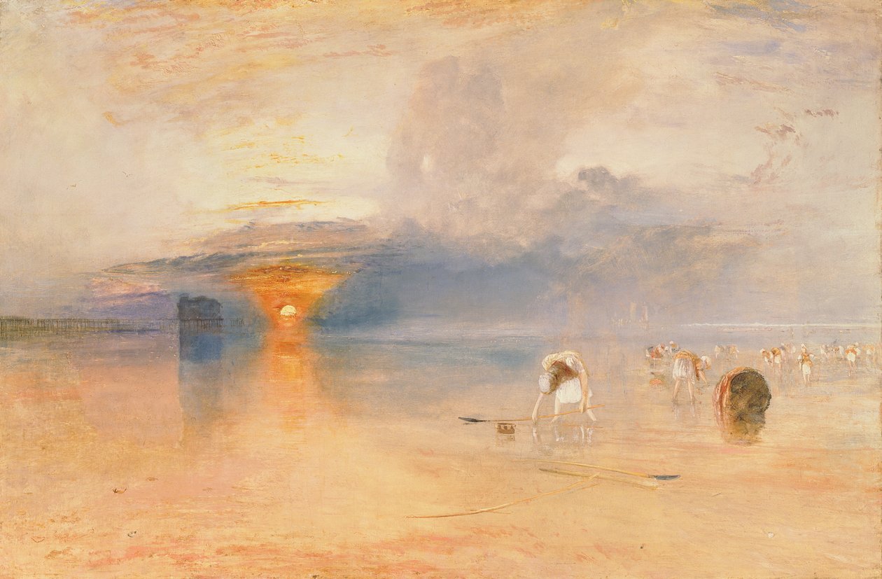 Sabbie di Calais a bassa marea, Poissards che raccolgono esche da Joseph Mallord William Turner