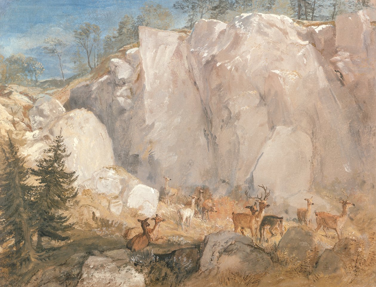 Caley Crags con cervi, c.1818 da Joseph Mallord William Turner