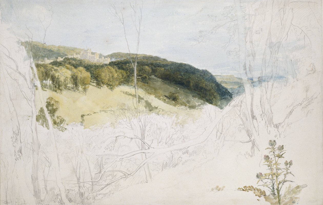 Vista lontana del castello di Lowther (scena del parco), 1809 da Joseph Mallord William Turner