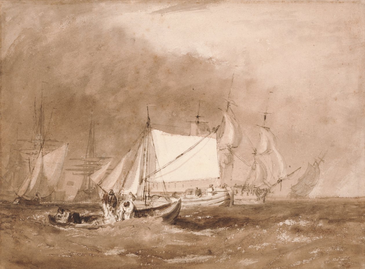 Scena di navigazione, con pescatori da Joseph Mallord William Turner