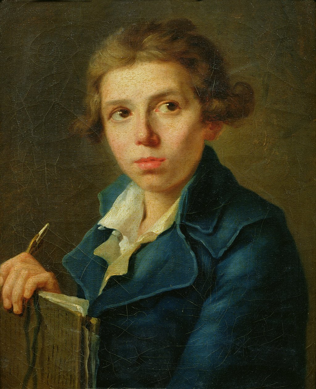Ritratto di Jacques-Louis David (1748-1825) da giovane da Joseph Marie, the Elder Vien