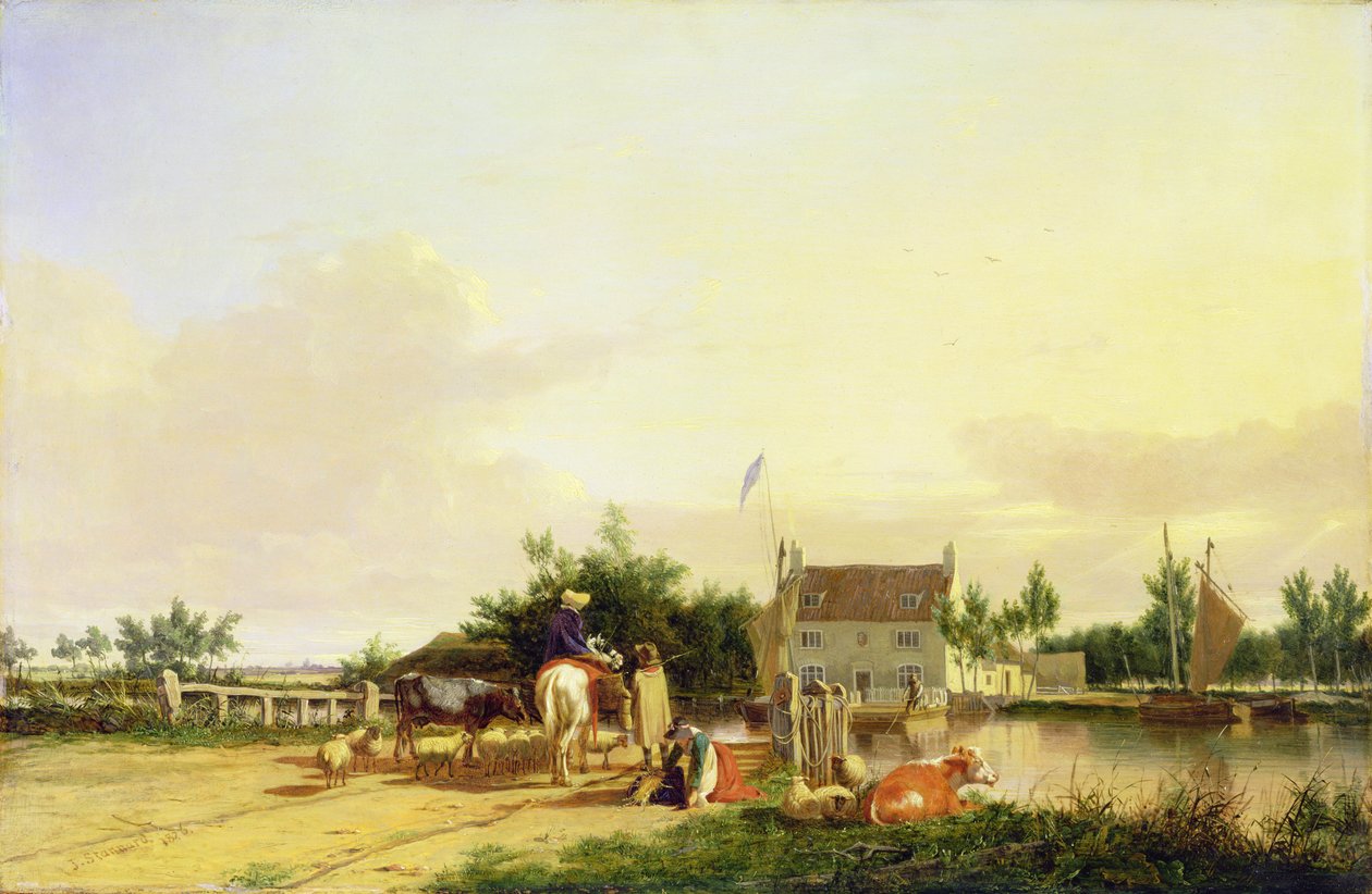 Buckenham Ferry sul Fiume Yare, Norfolk, 1826 da Joseph Stannard