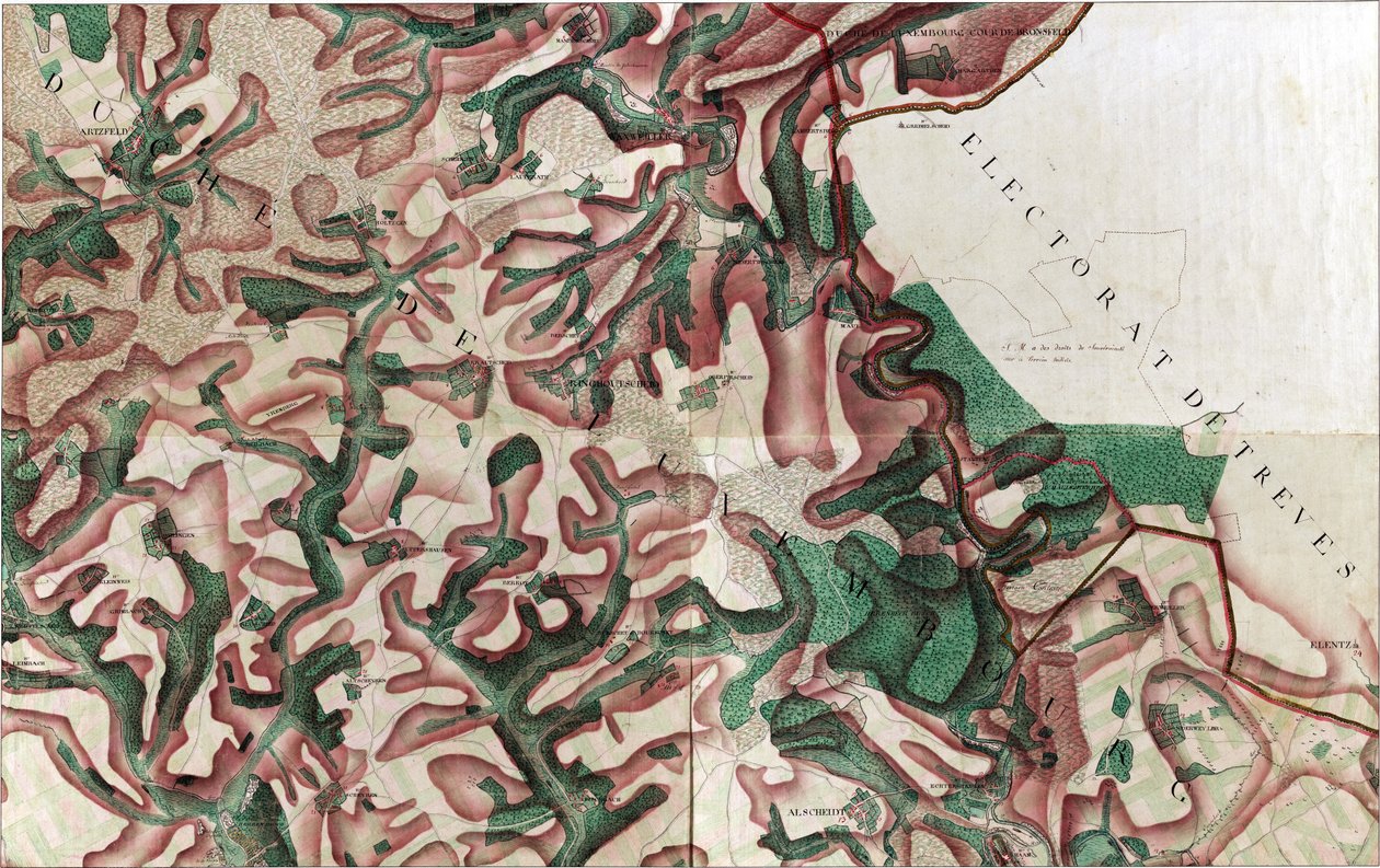 Mappa di Waxweiller - Waxweiler da Joseph de Ferraris