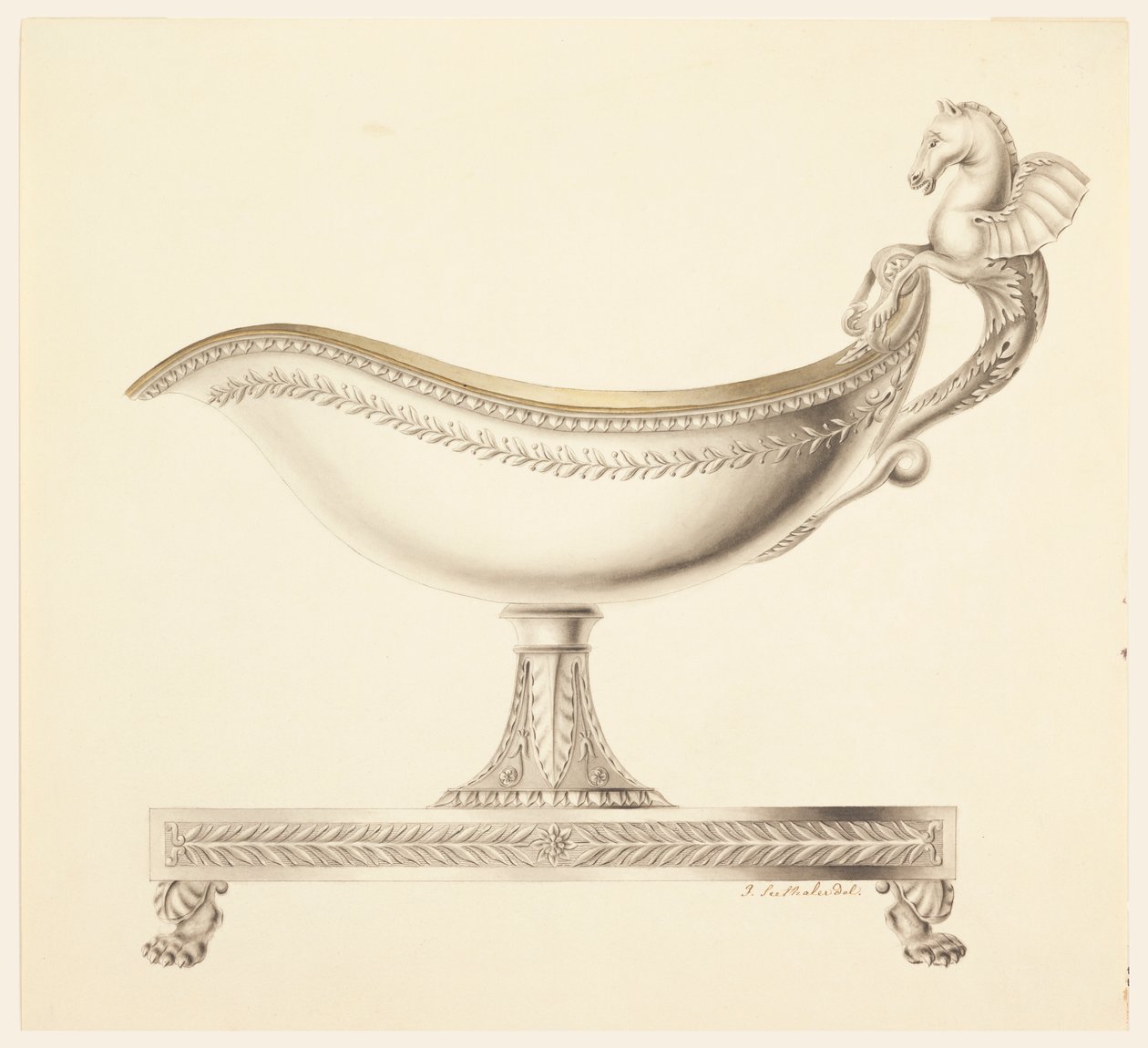 Elevazione di una salsiera da Joseph Anton Seethaler Ii