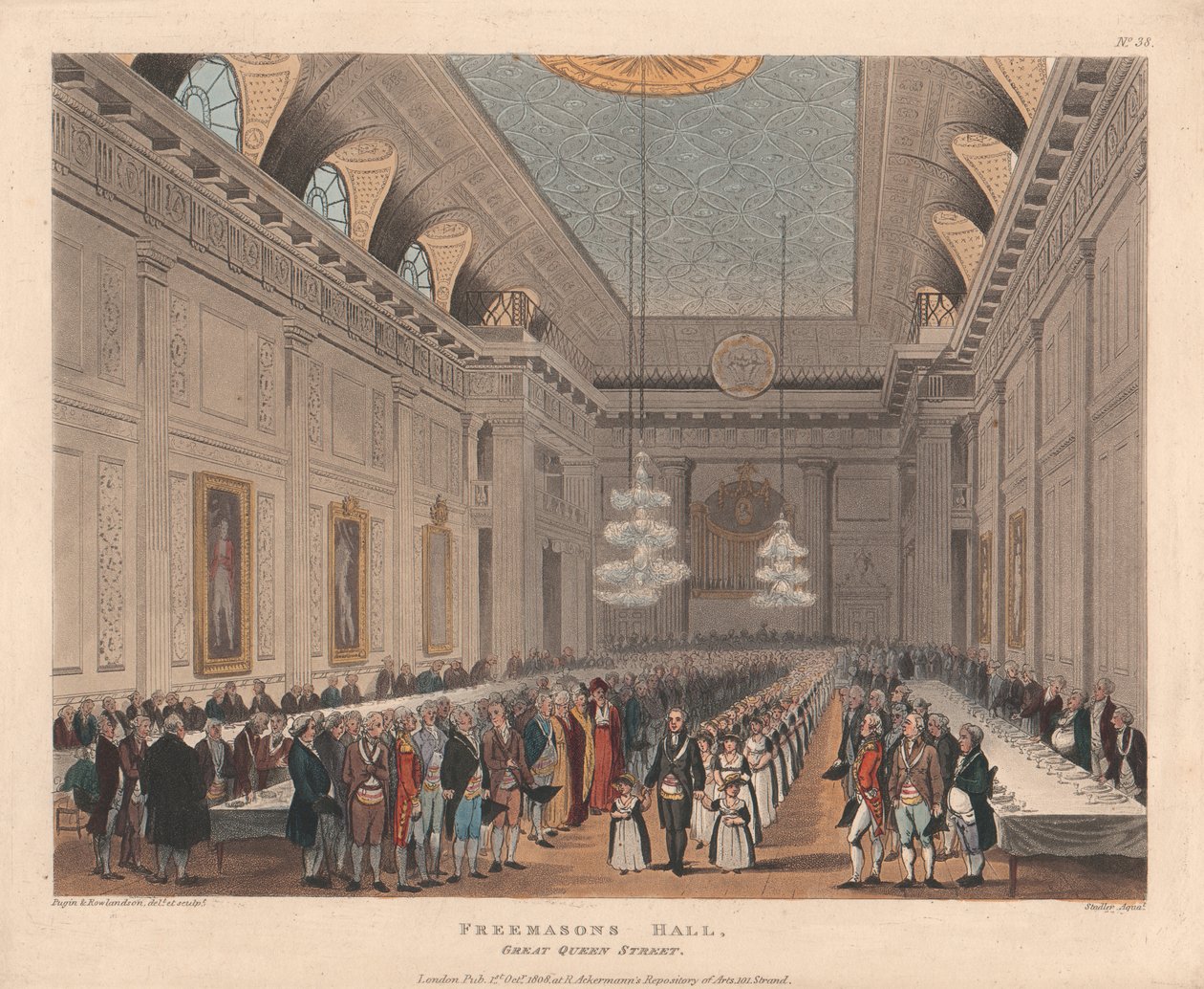 Sala dei Massoni, Great Queen Street da Joseph Constantine Stadler