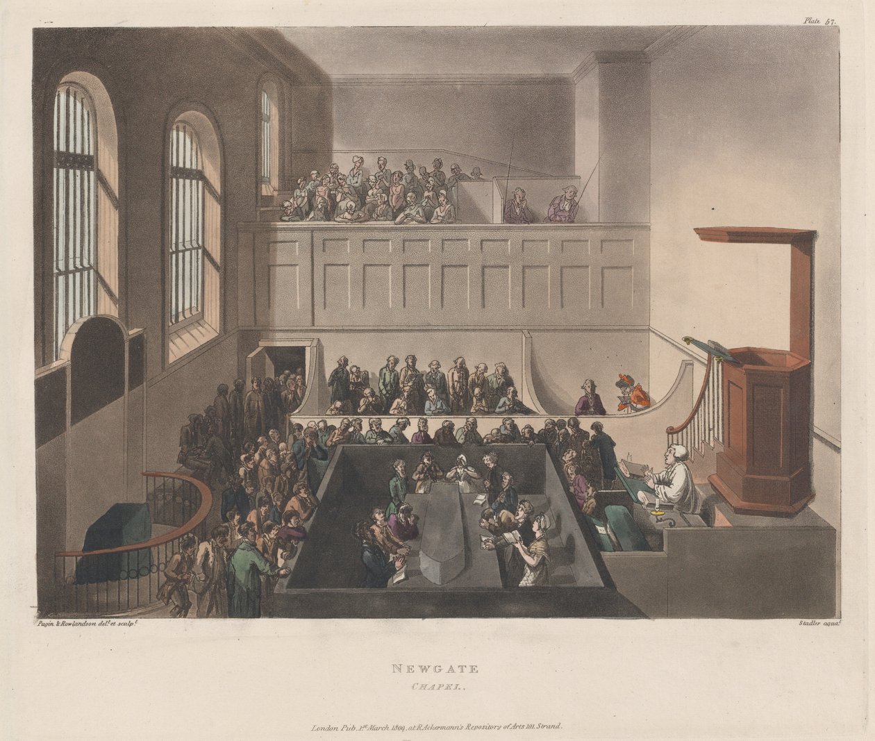 Cappella di Newgate, 1809 da Joseph Constantine Stadler