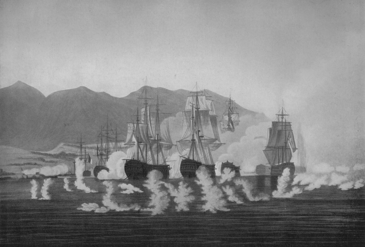 Saumarez al largo di Algeciras, c1802 da Joseph Constantine Stadler
