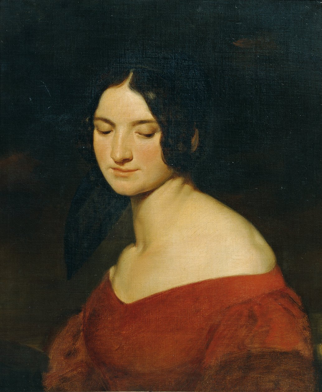 Dama in abito rosso indiano da Joseph Hasslwander