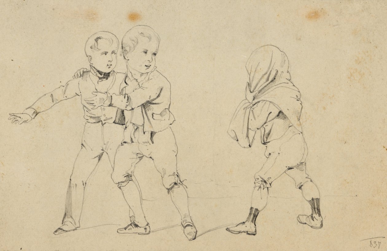 Tre bambini che giocano da Joseph Heicke