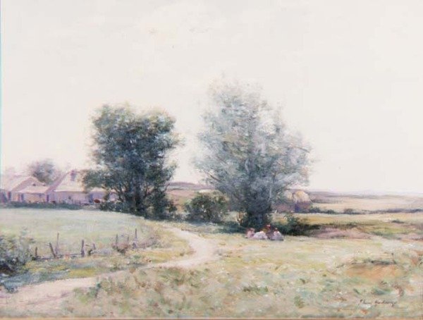 Bambini che fanno un picnic in un campo da Joseph Henderson