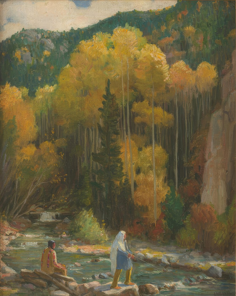 Pesca degli indiani, canyon di Taos da Joseph Henry Sharp