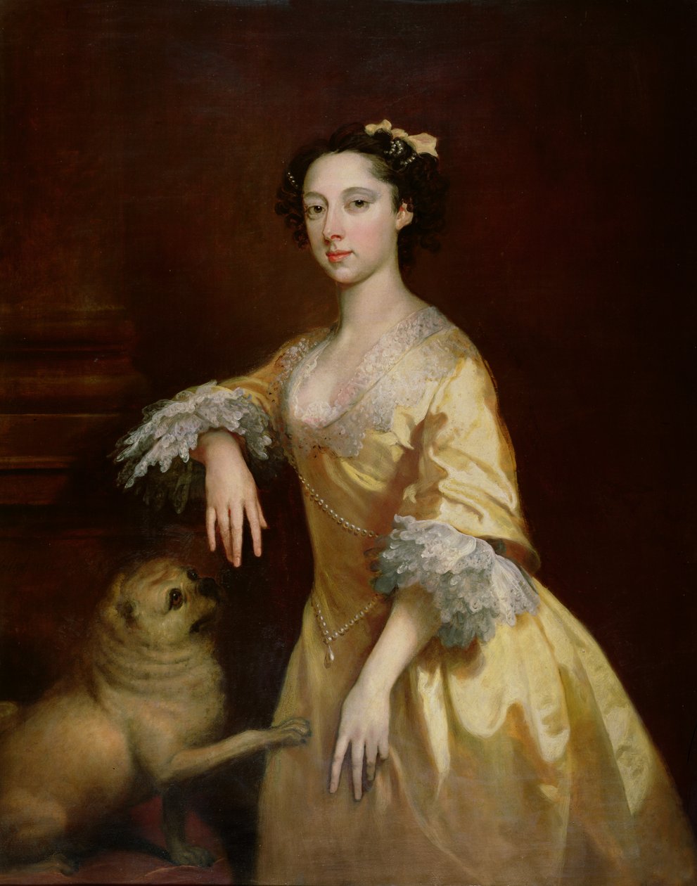 Signora con un Cane Carlino da Joseph Highmore