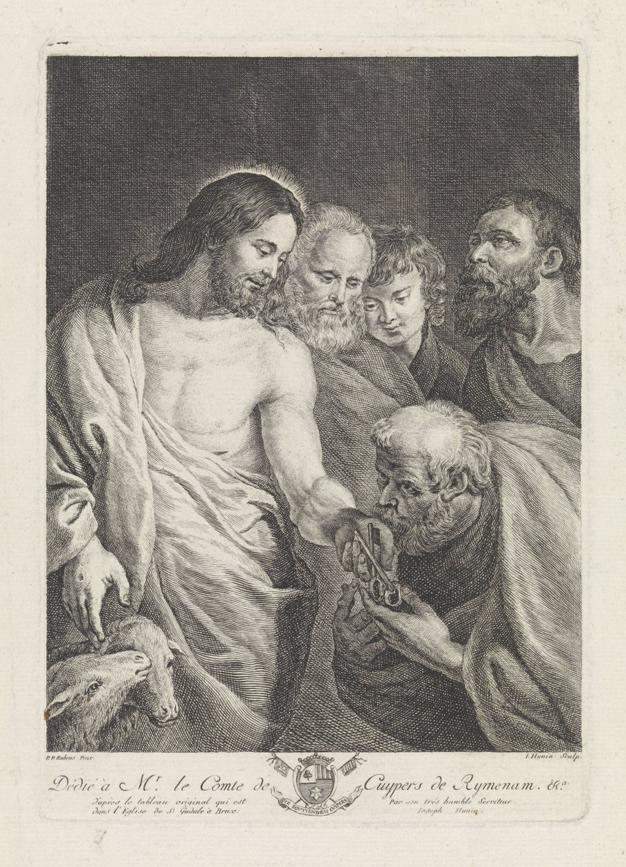 Pietro riceve le chiavi da Cristo da Joseph Hunin