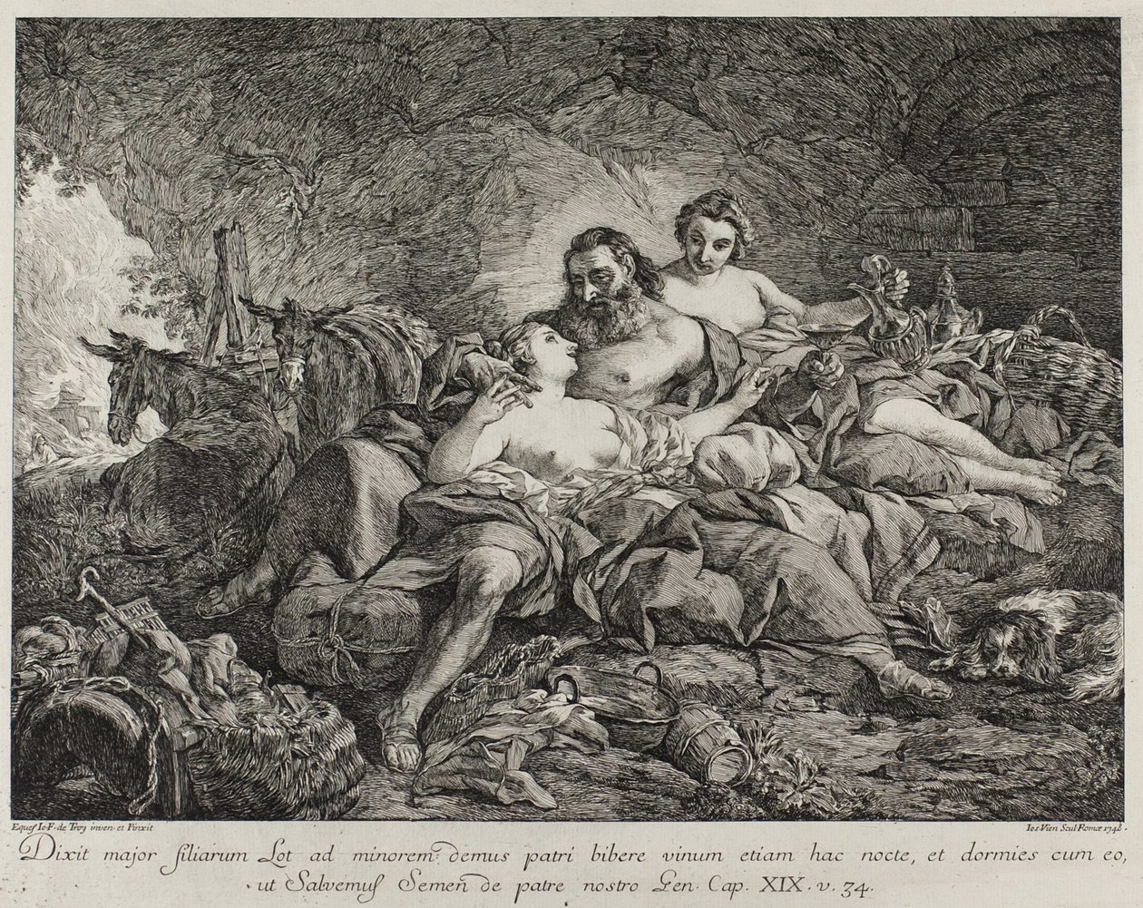 Lot e le sue figlie da Joseph Marie Vien