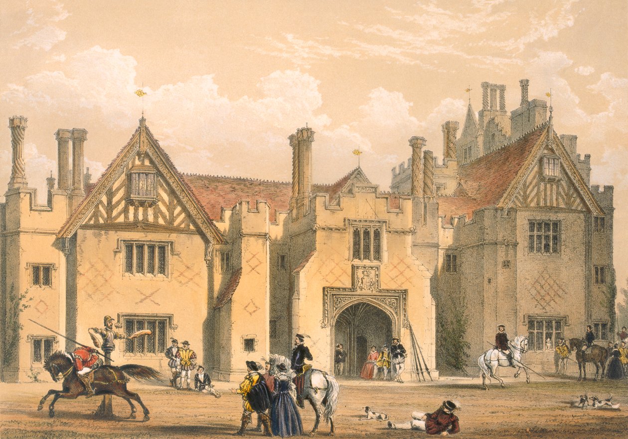 Pratica di giostra, Compton Wynyates, Warwick da Joseph Nash