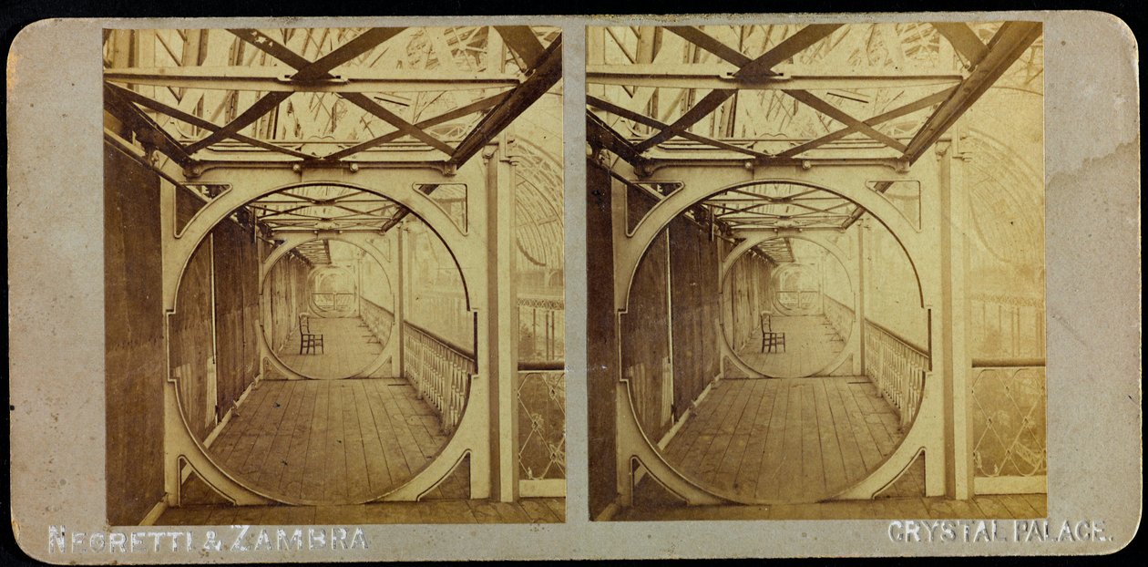 Galleria telescopica, Crystal Palace; Fotografia stereoscopica da Joseph Paxton