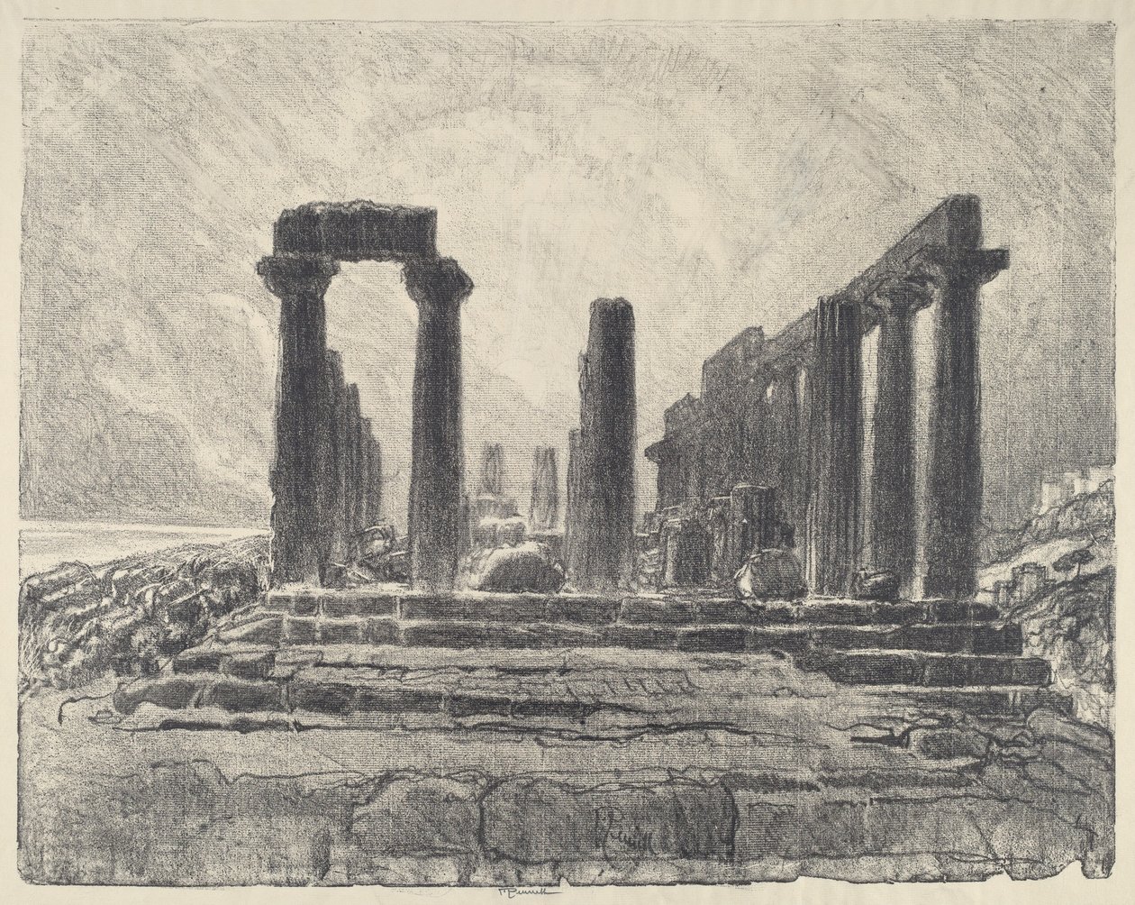 Colonne del Tempio di Giunone, Girgenti da Joseph Pennell