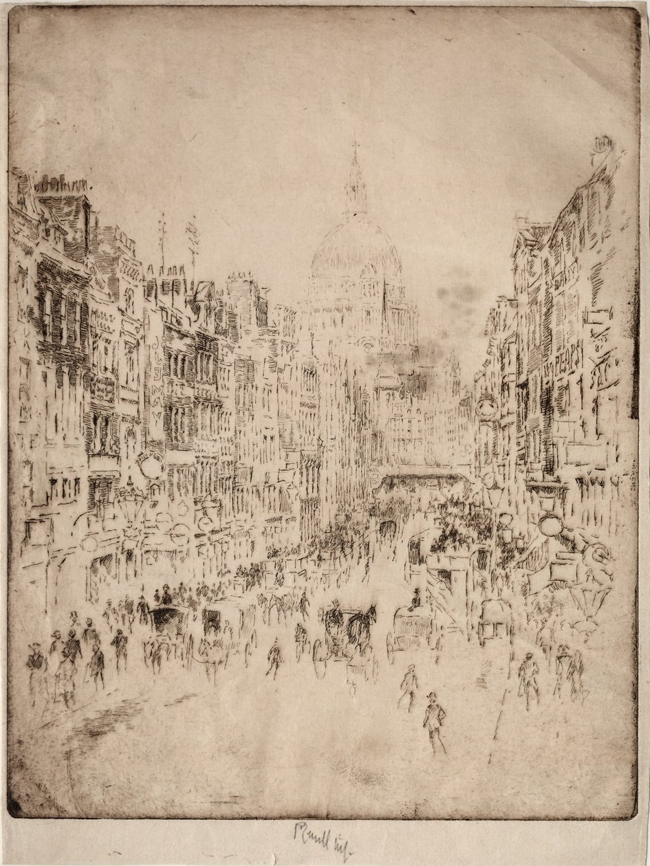 Fleet Street, fino a St. Pauls, 1896 da Joseph Pennell