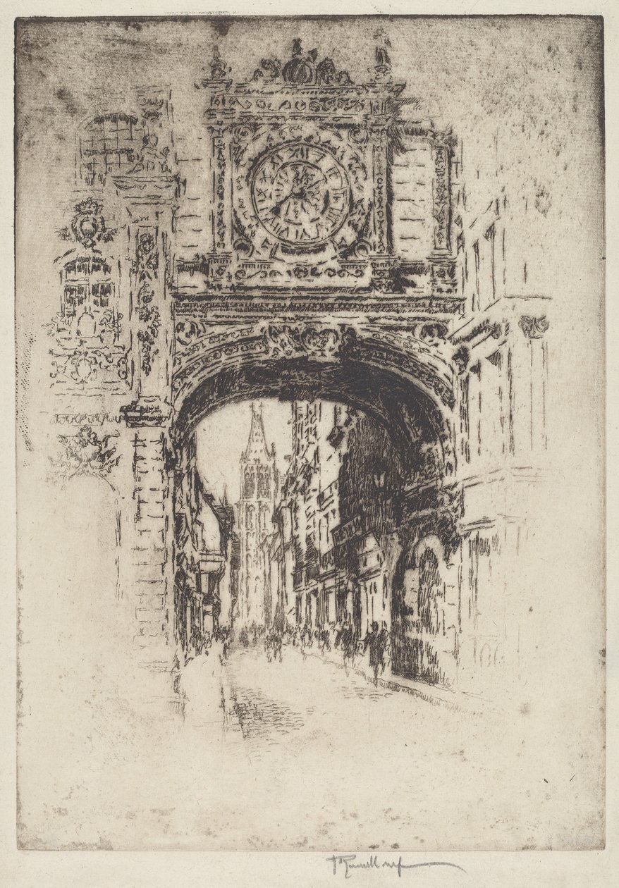 Grosse Horloge, Rouen da Joseph Pennell