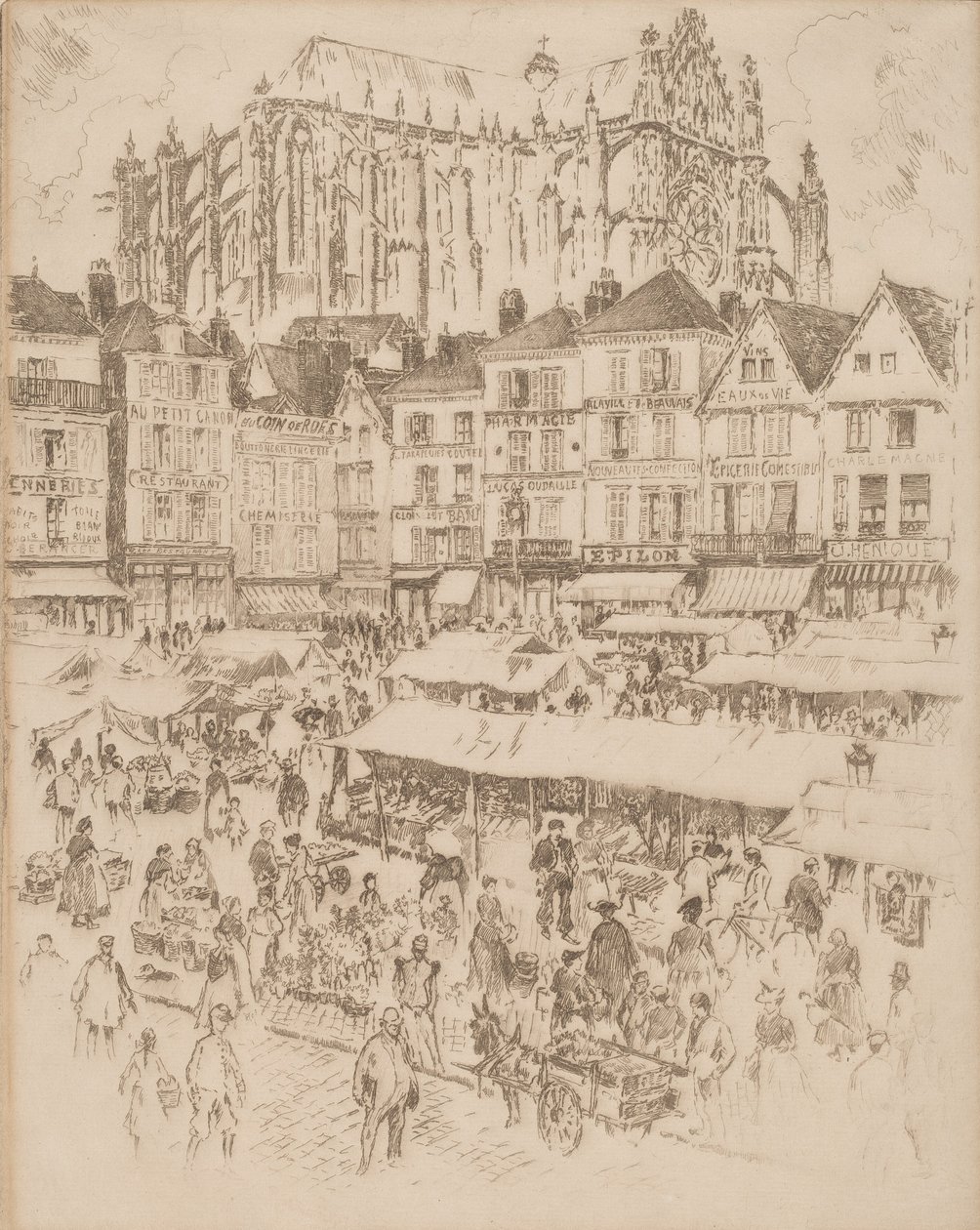 La Place, Beauvais, 1907 da Joseph Pennell