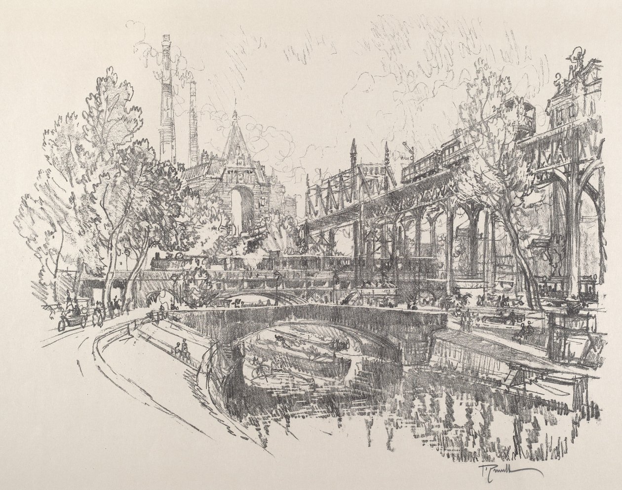 Canale Landwehr, Berlino da Joseph Pennell