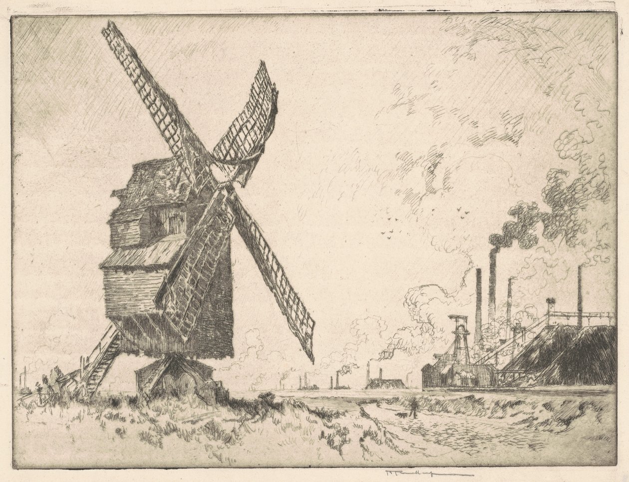 Vecchi e nuovi mulini, Valenciennes da Joseph Pennell