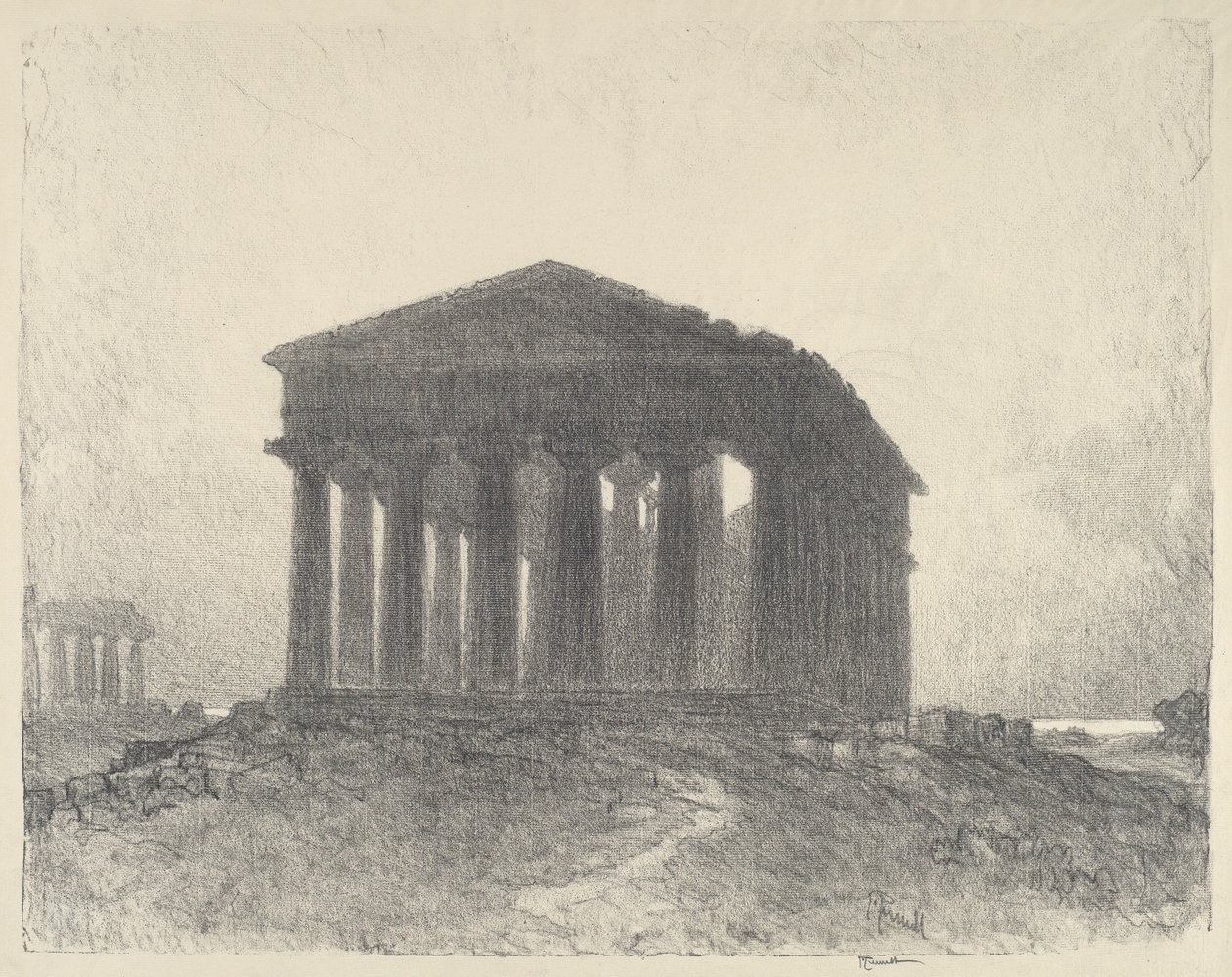 Paestum, sera da Joseph Pennell